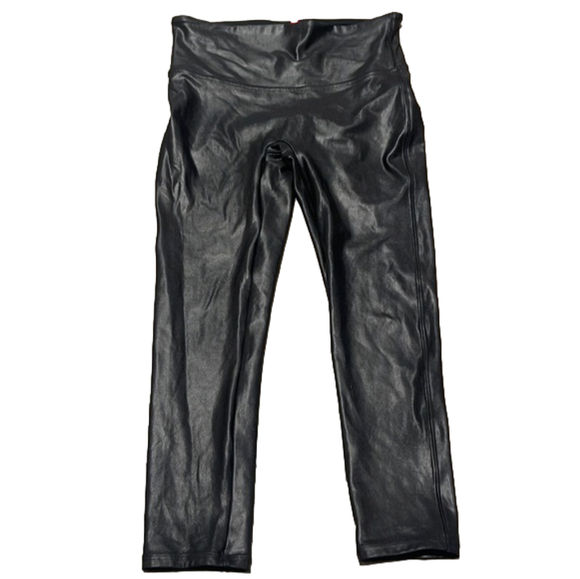 SPANX Pants - Spanx Size S/P Black Cropped Faux Leather Leggings